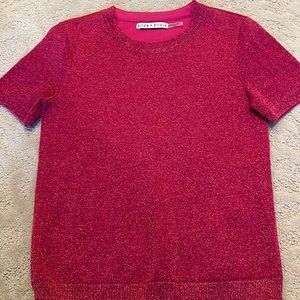 Alice and Olivia fuchsia metalic sweater